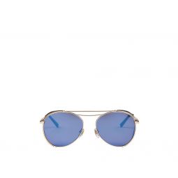 MCM Womens Blue Lens Metal Frame Aviator Sunglasses