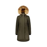 Moose Knuckles Gold-Tone Parka with Blue Fox Fur Ruff