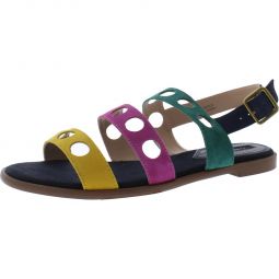 Marigold Womens Leather Ankle Strap Slingback Sandals
