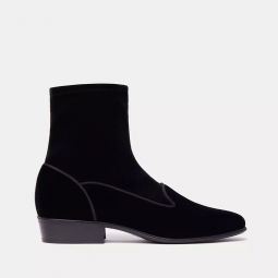 Charles Philip Sleek Suede Ankle Boots in Elegant Womens Black