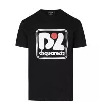 Dsquared² Elevate Your Style with a Chic Black Crew Neck Mens Tee