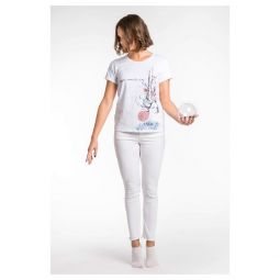 A.Tratti Chic White Stretch Viscose Tee with Exclusive Womens Packaging