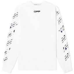 Off-White Iconic Long-Sleeved Cotton Tee in Crisp Mens White