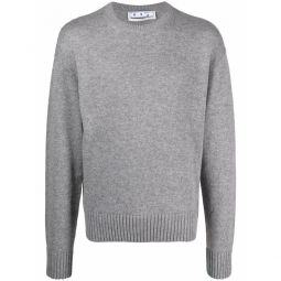 Off-White Elegant Gray Wool Sweater for Mens Men