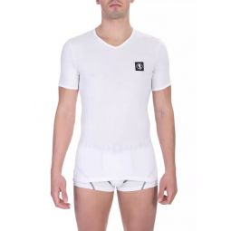 Bikkembergs Chic V-Neck Bi-Pack T-Shirts in Mens White