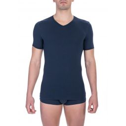 Bikkembergs Elegant V-Neck T-Shirt in Mens Blue