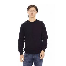 Baldinini Trend Elegant Crewneck Blue Sweater - 100% Mens Fabric