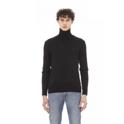 Baldinini Trend Elegant Turtleneck Sweater with Monogram Mens Accent