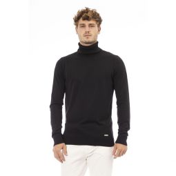 Baldinini Trend Elegant Ribbed Turtleneck Cashmere Blend Mens Sweater