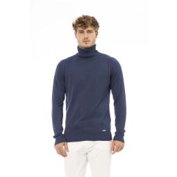 Baldinini Trend Chic Turtleneck Sweater in Blue - Modal & Cashmere Mens Blend