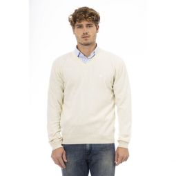 Sergio Tacchini Elegant V-Neck Wool Sweater - Refined Comfort Mens Awaits