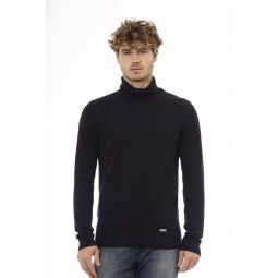 Baldinini Trend Elegant Blue Modal-Cashmere Sweater for Mens Men