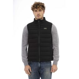 Baldinini Trend Sleek Quilted Zip Vest with Contrast Chest Mens Patch