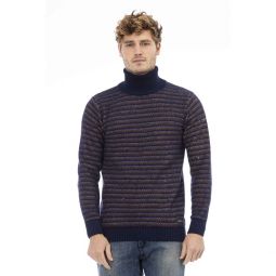 Distretto12 Elegant Turtleneck Sweater in Sumptuous Mens Blue