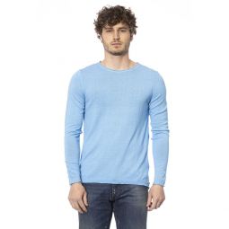 Distretto12 Elegant Light Blue Crewneck Cotton Mens Sweater