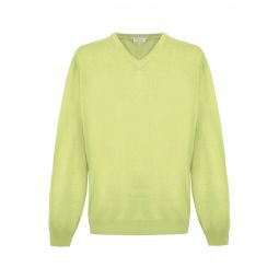 Malo Elegant Yellow Cashmere V-Neck Mens Sweater