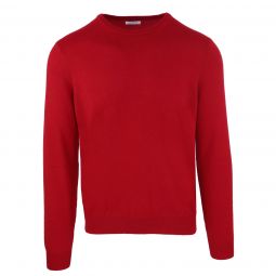 Malo Elegant Crimson Wool-Cashmere Blend Mens Sweater