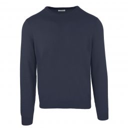 Malo Navy Elegance Wool-Cashmere Blend Mens Sweater