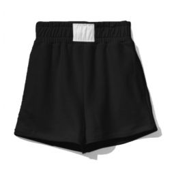 Comme Des Fuckdown Chic Stretch Cotton Shorts with Logo Womens Accents