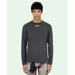 Off-White Chic Gray Logo Tee with Sleek Back Mens Detail