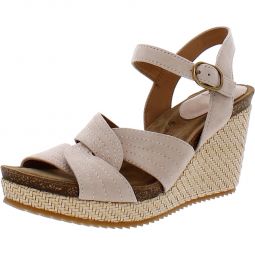 Clarissa Womens Suede Slingback Wedge Sandals