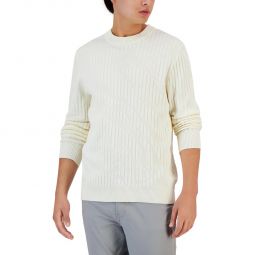 Mens Ribbed Pullover Crewneck Sweater