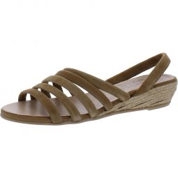 Womens Suede Slingback Wedge Sandals