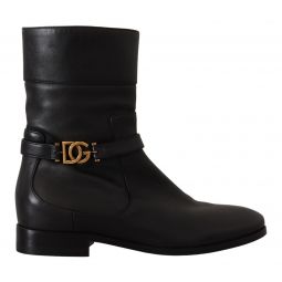 Dolce & Gabbana Elegant Leather Biker Womens Boots