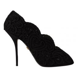 Dolce & Gabbana Elegant Black Lace Stiletto Womens Heels