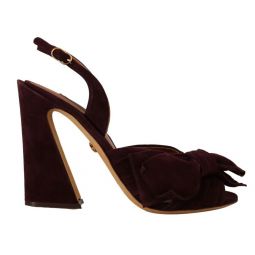 Dolce & Gabbana Elegant Purple Suede Heels Womens Sandals