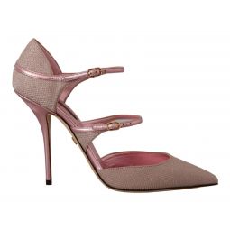 Dolce & Gabbana Pink Glitter High Heel Womens Sandals