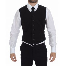 Dolce & Gabbana Elegant Black Cotton Blend Dress Mens Vest