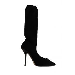 Dolce & Gabbana Elegant Stretch Socks Boots in Womens Black