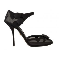 Dolce & Gabbana Elegant Mesh Ankle Strap High Heels Womens Pumps