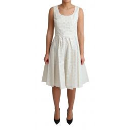 Dolce & Gabbana White Polka Dotted Cotton A-Line Womens Dress