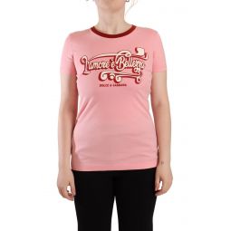 Dolce & Gabbana Pink Cotton Short Sleeves Crewneck T-shirt Womens Top