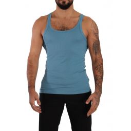 Dolce & Gabbana Blue Cotton Round Neck T-shirt Tank Mens Underwear