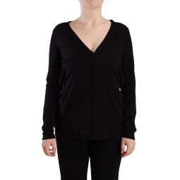 Dolce & Gabbana Black Wool V-neck Long Sleeves Pullover Womens Top