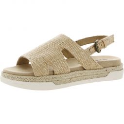 Kato Womens Woven Cut-Out Slingback Sandals