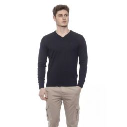 Conte of Florence Elegant V-Neck Cotton Sweater for Mens Men