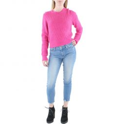 Womens Crewneck Cable Knit Pullover Sweater