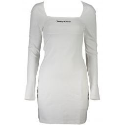 Tommy Hilfiger Chic White Embroidered Square Neck Womens Dress