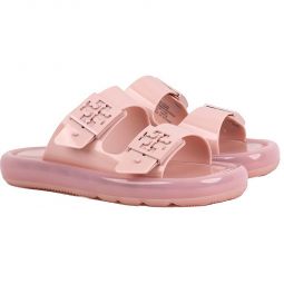 Womens Patent Buckle Jelly Sandals