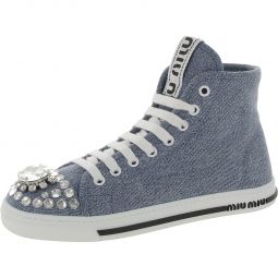 Calzature Donna Womens Denim Embellished Casual and Fashion Sneakers