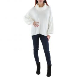 Womens Open Stitch Cap Sleeves Turtleneck Sweater