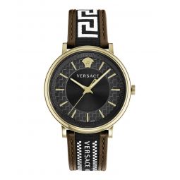 Versace Mens V-Circle 42mm Strap Fashion Watch
