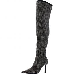 Nicki Womens Faux Suede Embellished Over-The-Knee Boots