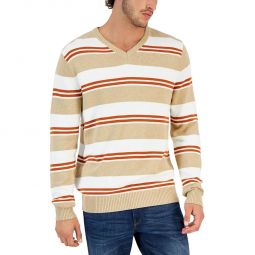 Mens Cotton V-Neck Pullover Sweater