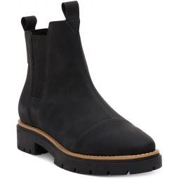 Skylar Womens Faux Leather Lugged Sole Chelsea Boots