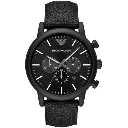 Emporio Armani Sleek Black Chronograph Mens Mens Watch